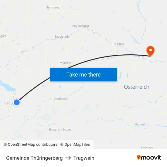 Gemeinde Thüringerberg to Tragwein map