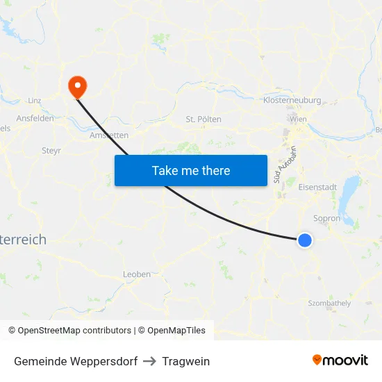 Gemeinde Weppersdorf to Tragwein map