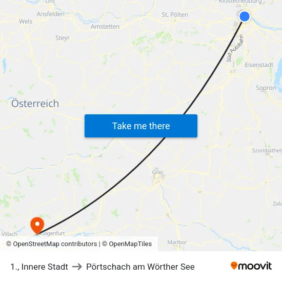 1., Innere Stadt to Pörtschach am Wörther See map