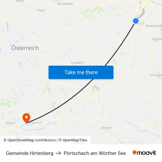 Gemeinde Hirtenberg to Pörtschach am Wörther See map