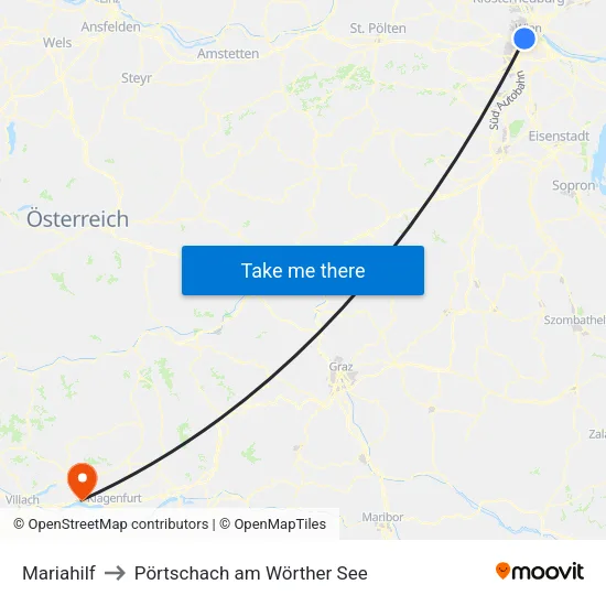 Mariahilf to Pörtschach am Wörther See map