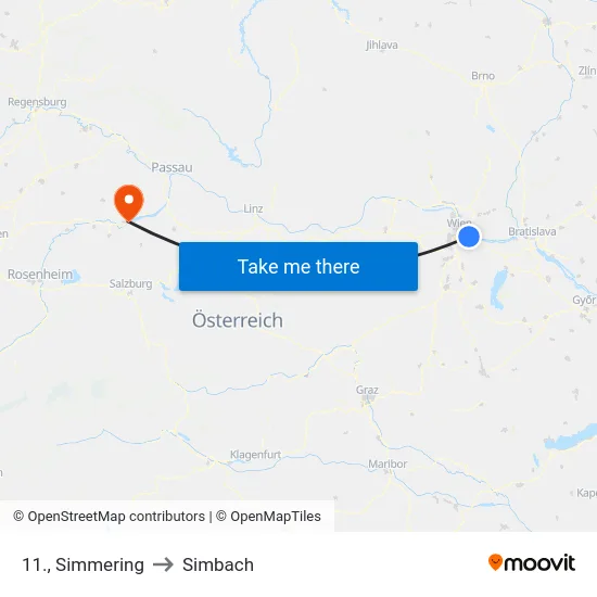 11., Simmering to Simbach map