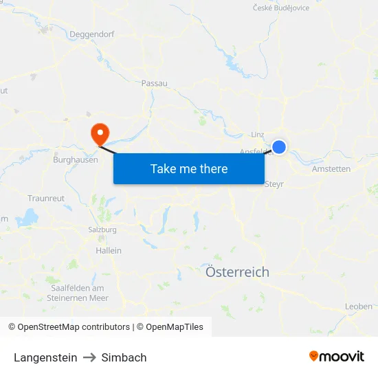 Langenstein to Simbach map