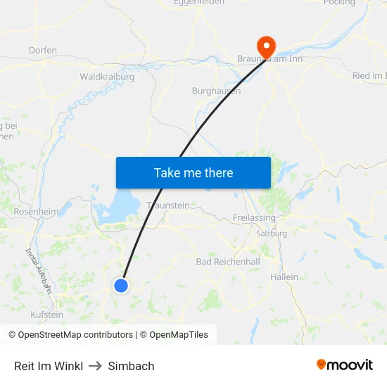 Reit Im Winkl to Simbach map