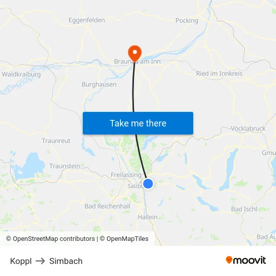 Koppl to Simbach map