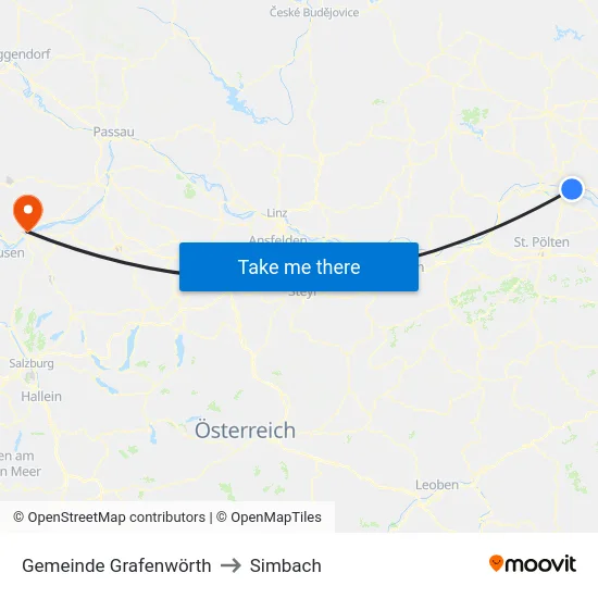 Gemeinde Grafenwörth to Simbach map