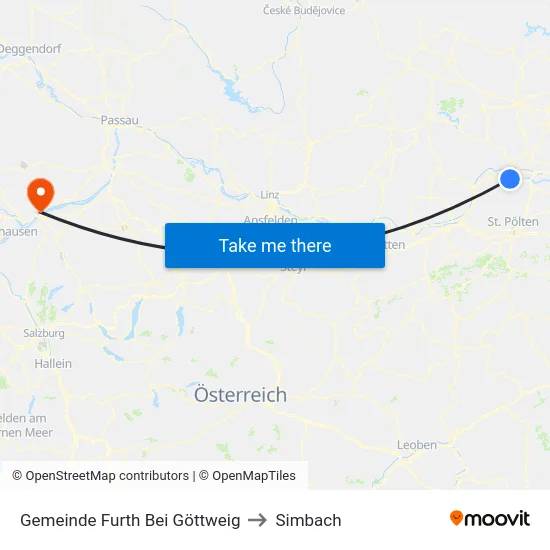 Gemeinde Furth Bei Göttweig to Simbach map