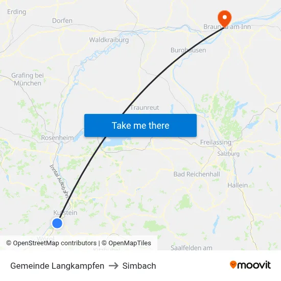 Gemeinde Langkampfen to Simbach map