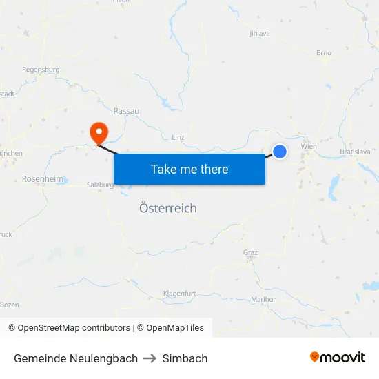 Gemeinde Neulengbach to Simbach map