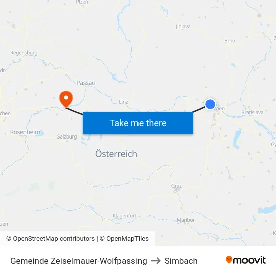Gemeinde Zeiselmauer-Wolfpassing to Simbach map