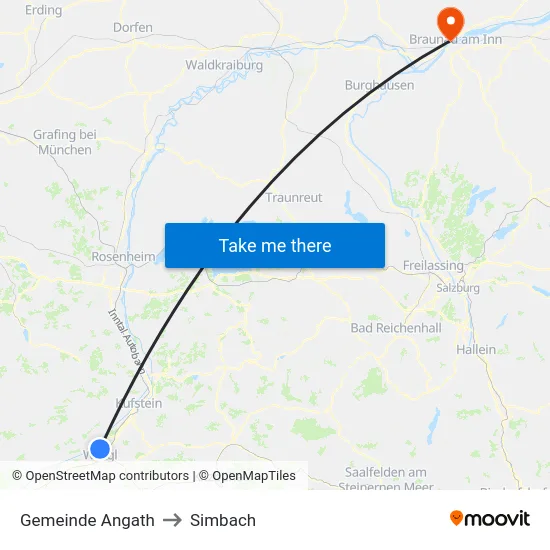 Gemeinde Angath to Simbach map