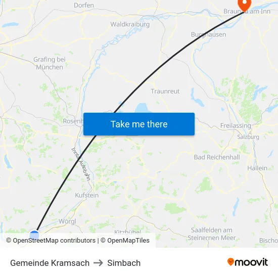 Gemeinde Kramsach to Simbach map