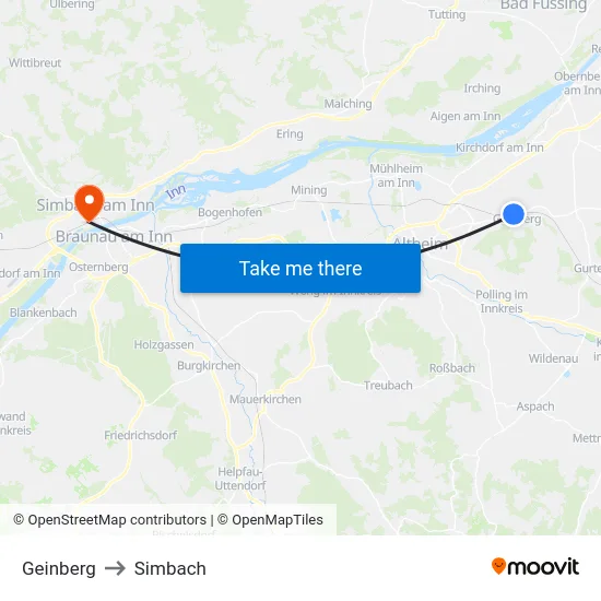Geinberg to Simbach map