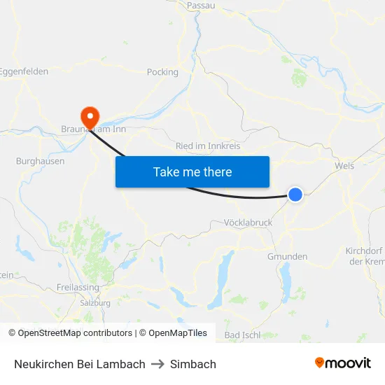Neukirchen Bei Lambach to Simbach map