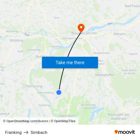 Franking to Simbach map