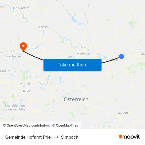 Gemeinde Hofamt Priel to Simbach map