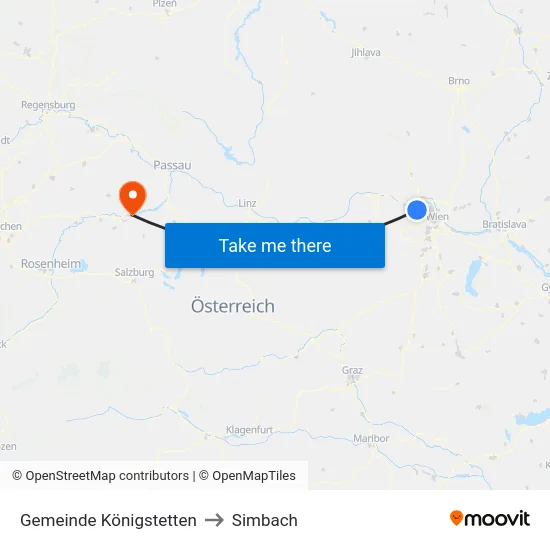 Gemeinde Königstetten to Simbach map