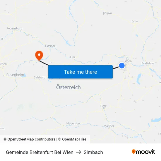 Gemeinde Breitenfurt Bei Wien to Simbach map