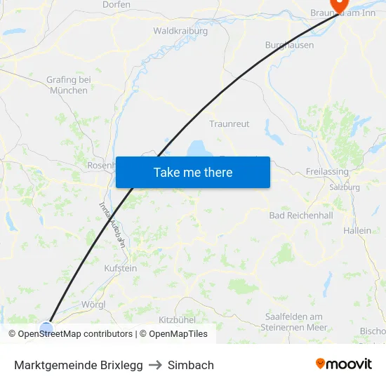 Marktgemeinde Brixlegg to Simbach map