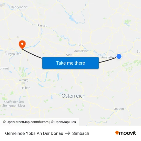 Gemeinde Ybbs An Der Donau to Simbach map