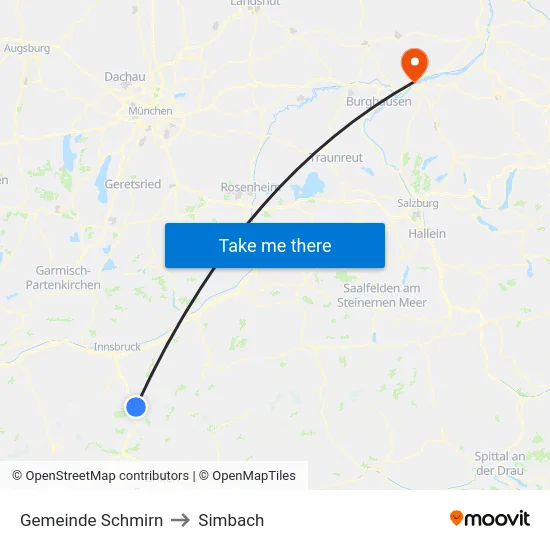 Gemeinde Schmirn to Simbach map