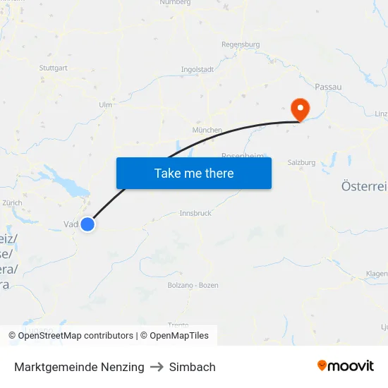 Marktgemeinde Nenzing to Simbach map