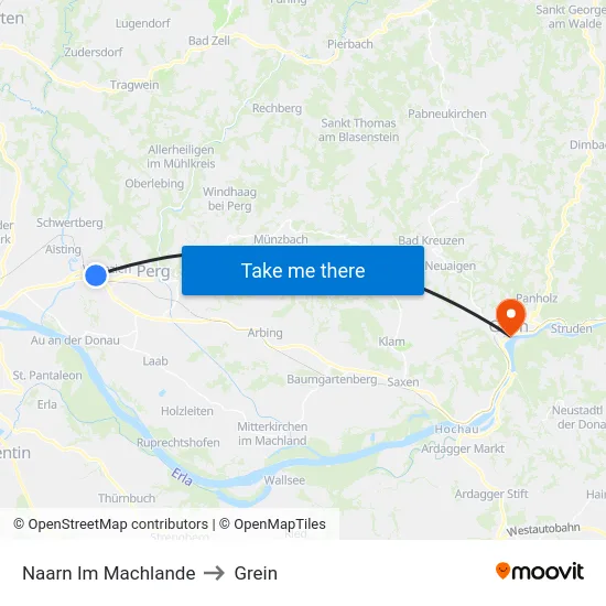 Naarn Im Machlande to Grein map