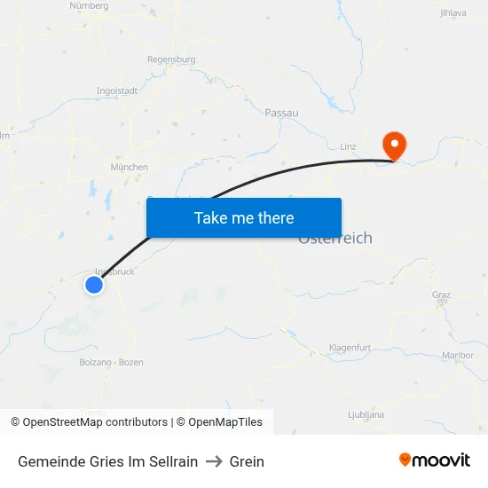 Gemeinde Gries Im Sellrain to Grein map