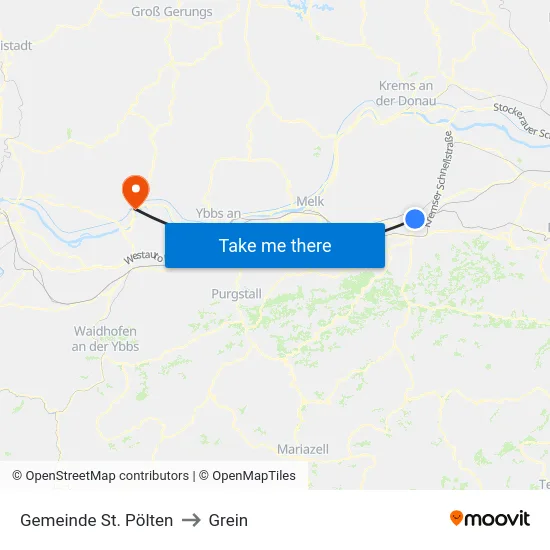 Gemeinde St. Pölten to Grein map