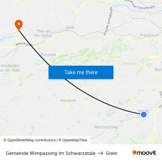 Gemeinde Wimpassing Im Schwarzatale to Grein map