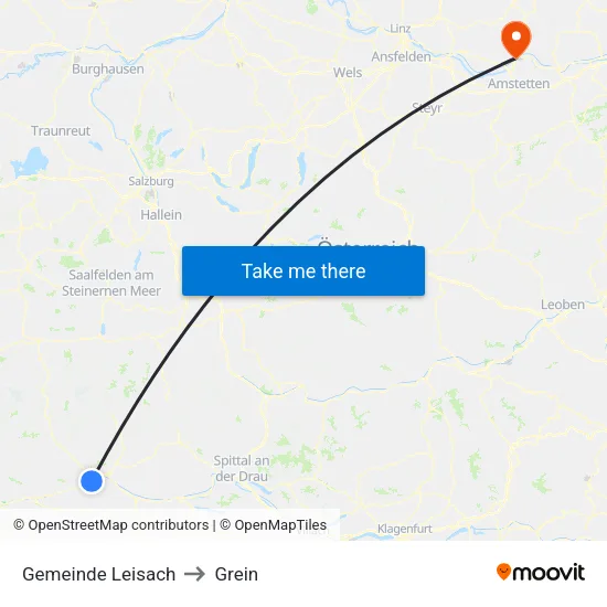 Gemeinde Leisach to Grein map