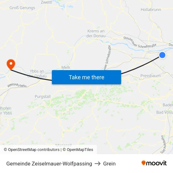 Gemeinde Zeiselmauer-Wolfpassing to Grein map