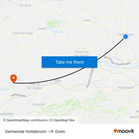 Gemeinde Hollabrunn to Grein map