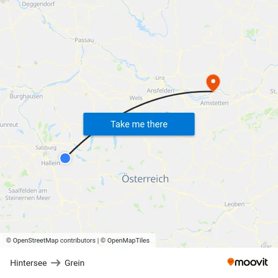 Hintersee to Grein map