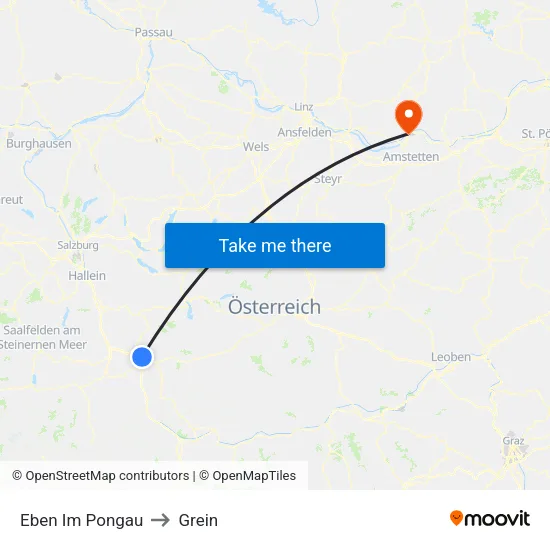 Eben Im Pongau to Grein map