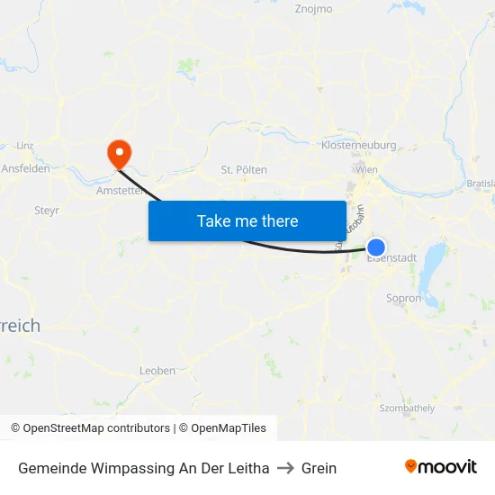 Gemeinde Wimpassing An Der Leitha to Grein map