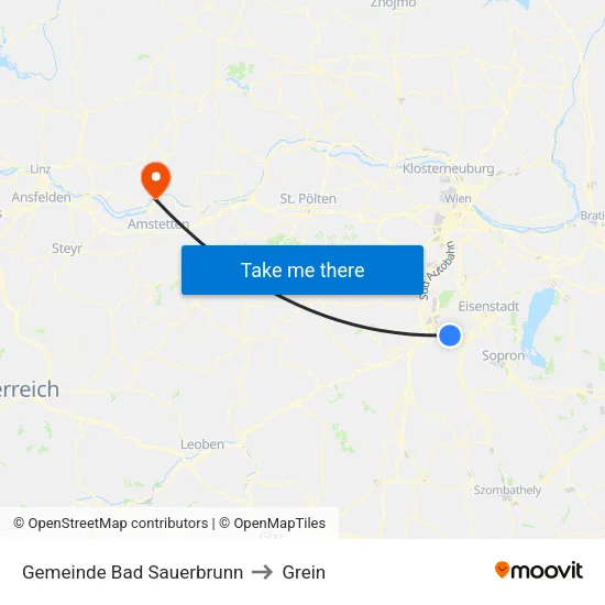 Gemeinde Bad Sauerbrunn to Grein map