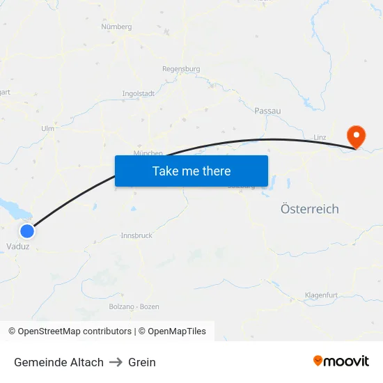 Gemeinde Altach to Grein map