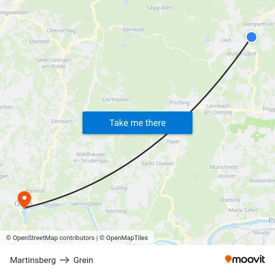 Martinsberg to Grein map