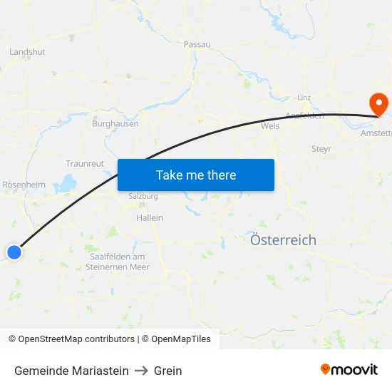 Gemeinde Mariastein to Grein map