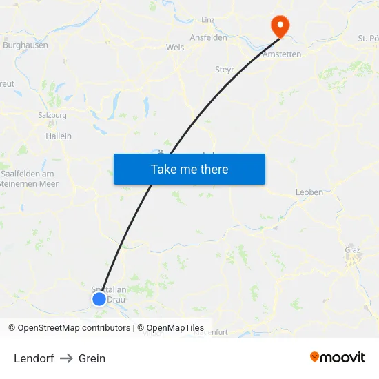 Lendorf to Grein map