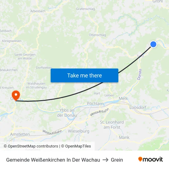 Gemeinde Weißenkirchen In Der Wachau to Grein map