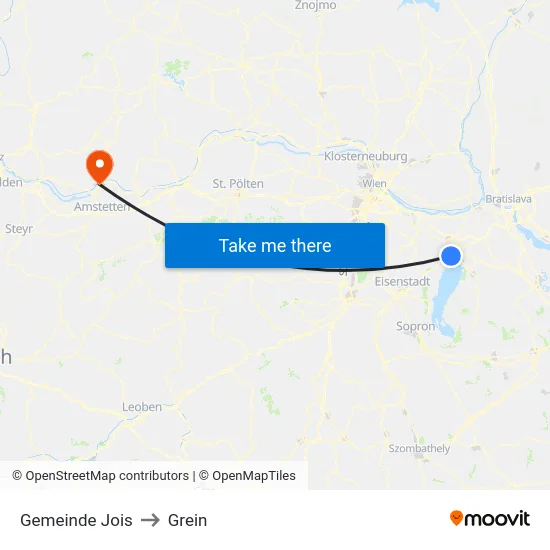 Gemeinde Jois to Grein map