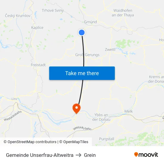 Gemeinde Unserfrau-Altweitra to Grein map