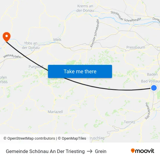Gemeinde Schönau An Der Triesting to Grein map