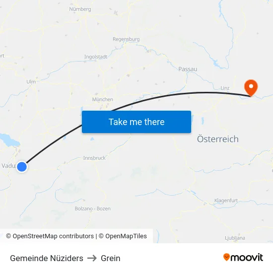 Gemeinde Nüziders to Grein map