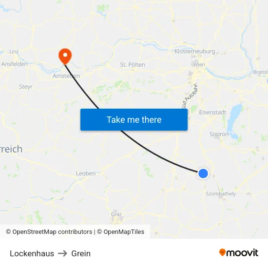 Lockenhaus to Grein map