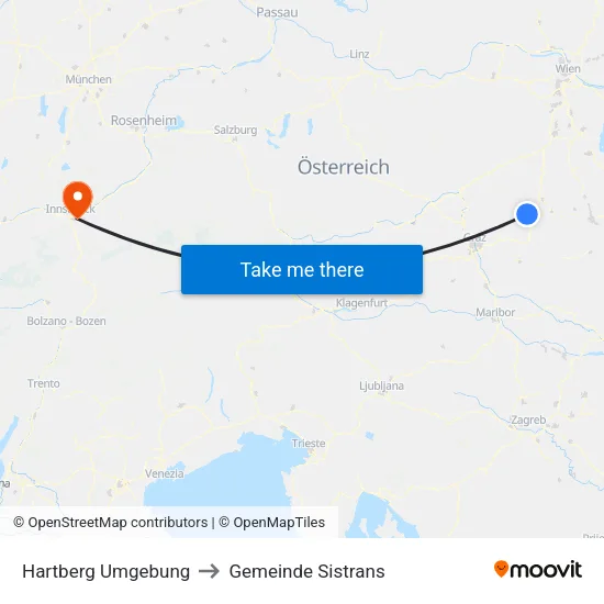 Hartberg Umgebung to Gemeinde Sistrans map