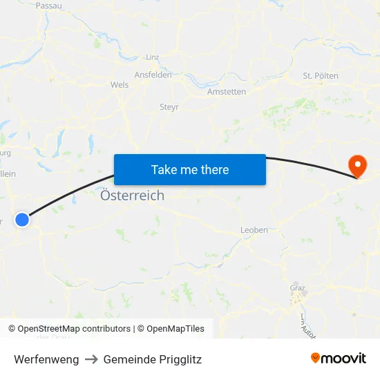 Werfenweng to Gemeinde Prigglitz map