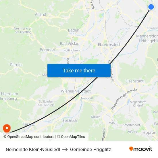 Gemeinde Klein-Neusiedl to Gemeinde Prigglitz map
